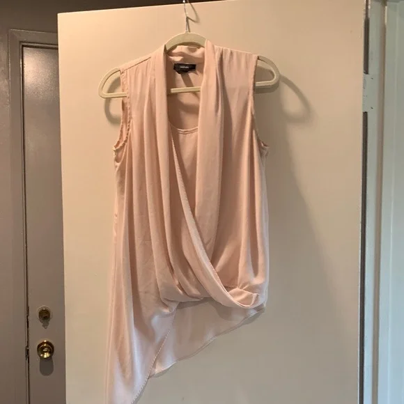 Alfani Ballet Pink Asymmetrical Draped Blouse S - Picture 8 of 8